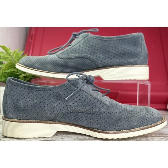 SOFFT Simons Oxford Women’s 11M Gray Suede Perforated Lace Up Shoe Comfort Walk - Picture 2 of 11